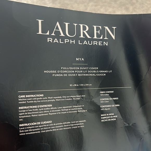 Lauren Ralph Lauren Mya Floral Duvet Cover in Pearl, NEW, Size Queen - Picture 6 of 7